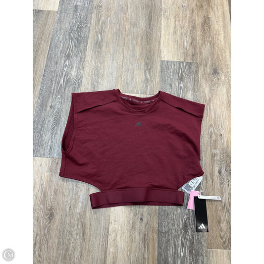 Athletic Top Short Sleeve By Adidas In Red, Size: Xs