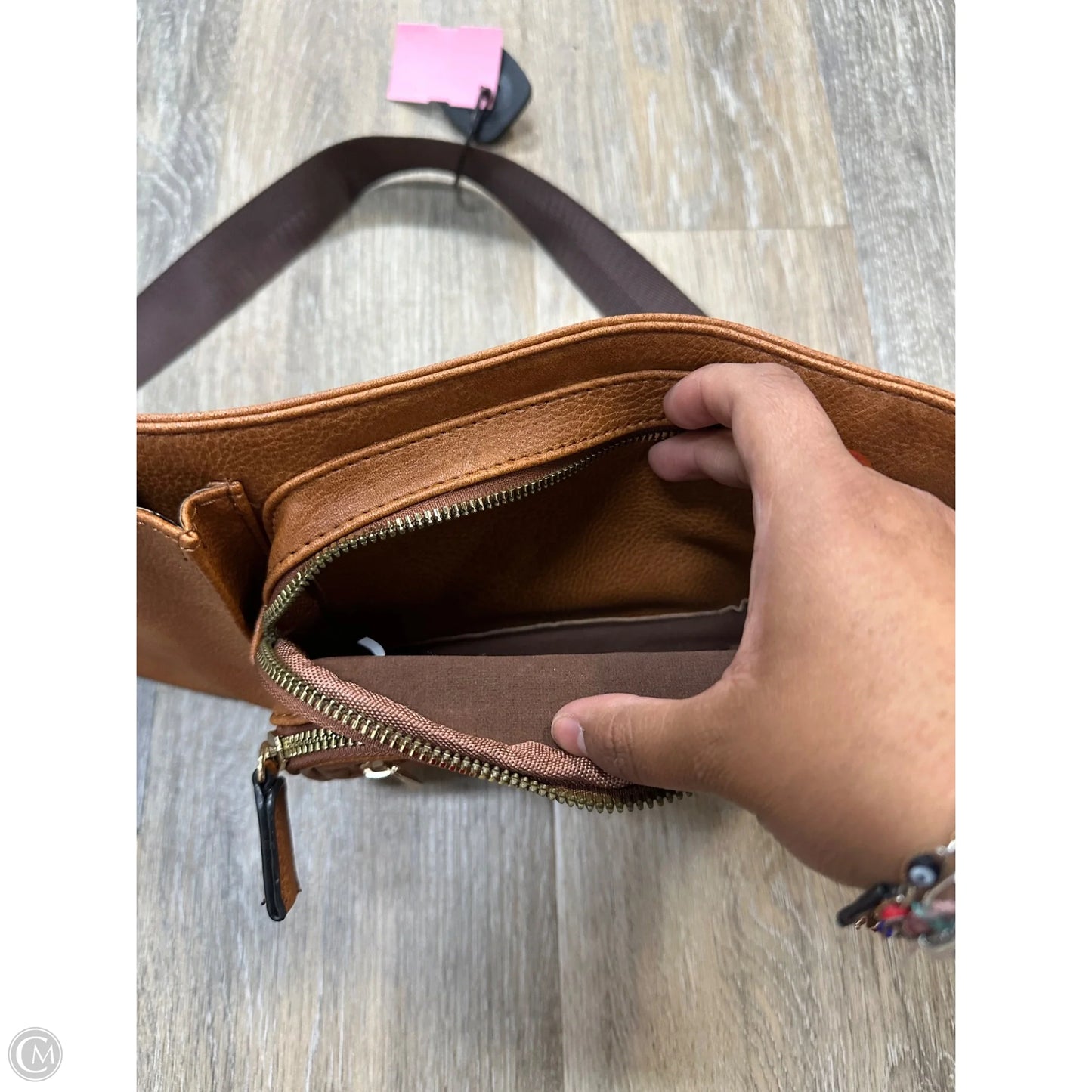 Belt Bag Leather By Alba, Size: Medium