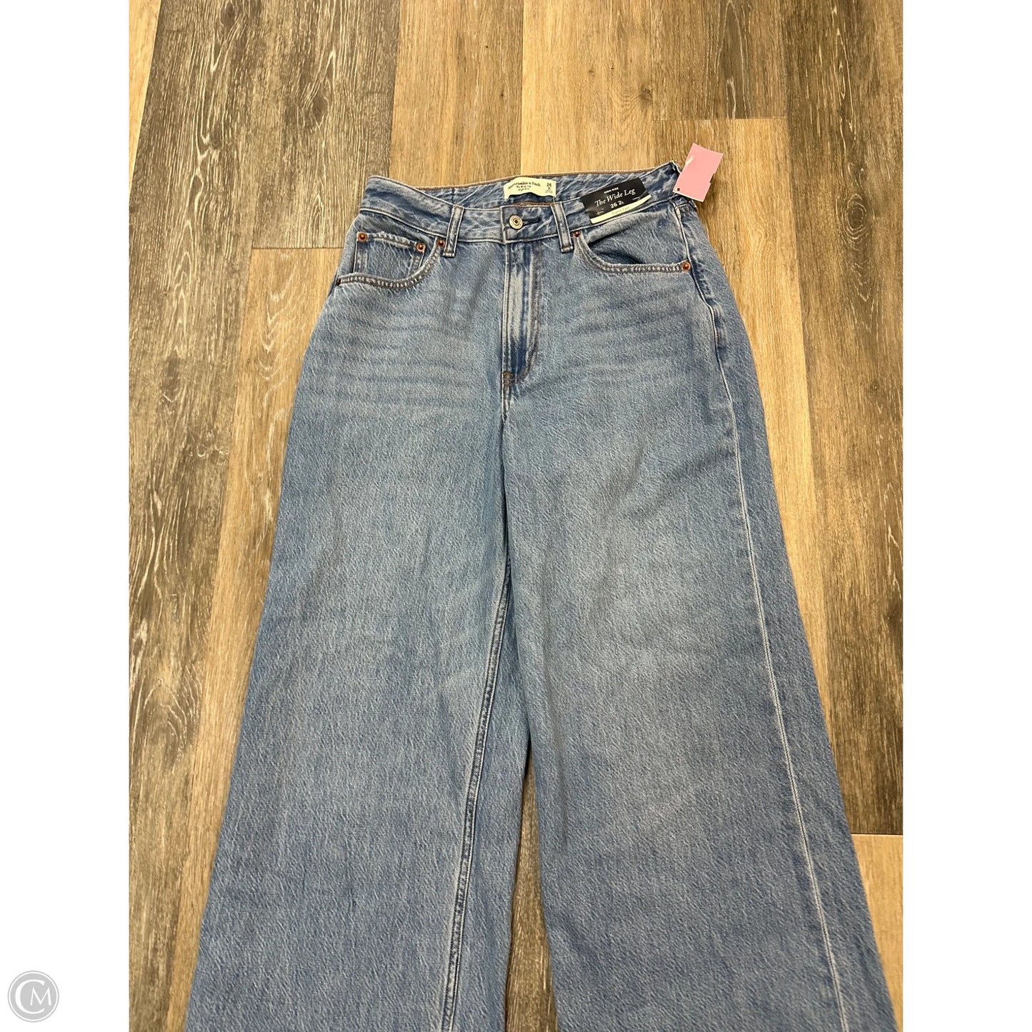 Jeans Wide Leg By Abercrombie And Fitch In Blue Denim, Size: 2l
