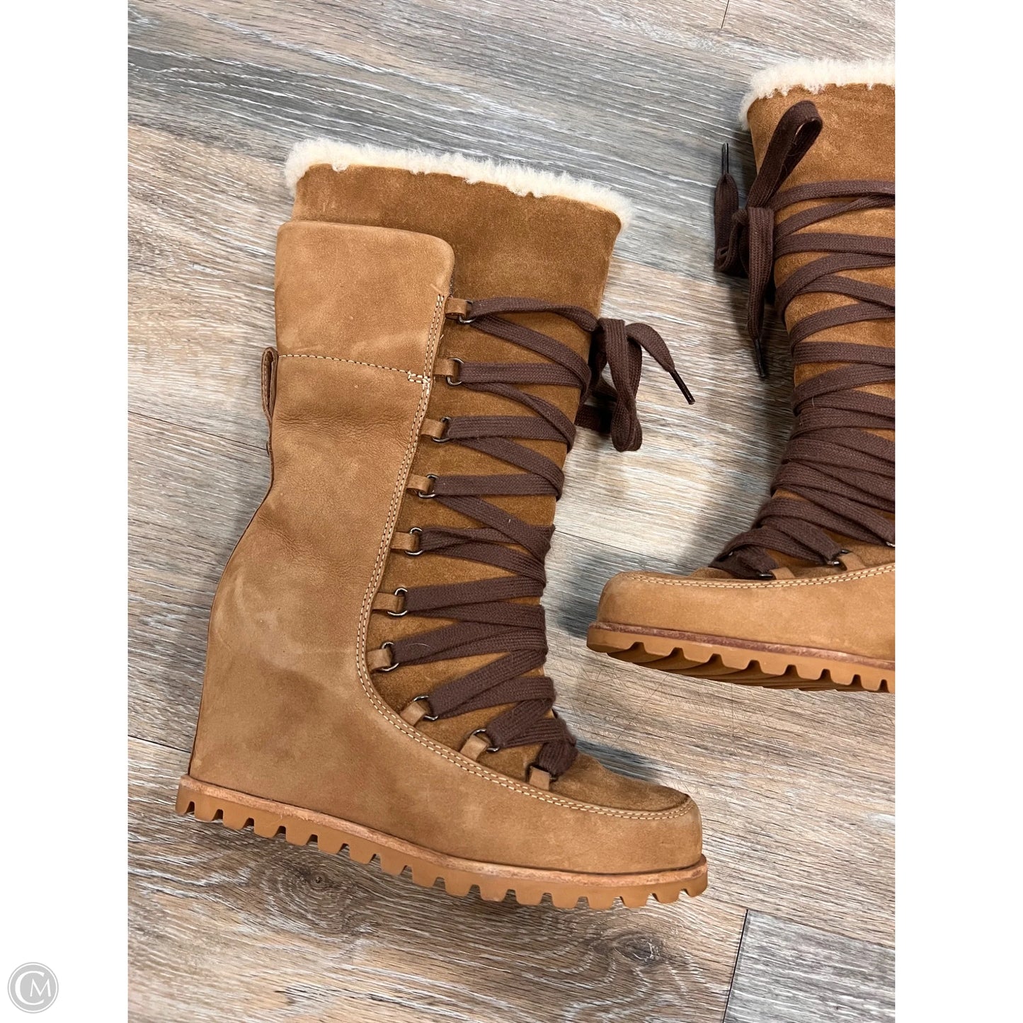 Boots Mid-calf Heels By Ugg In Tan, Size: 6