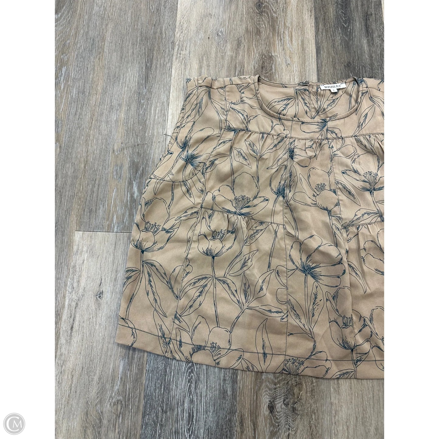 Top Short Sleeve By Wishlist In Brown, Size: L