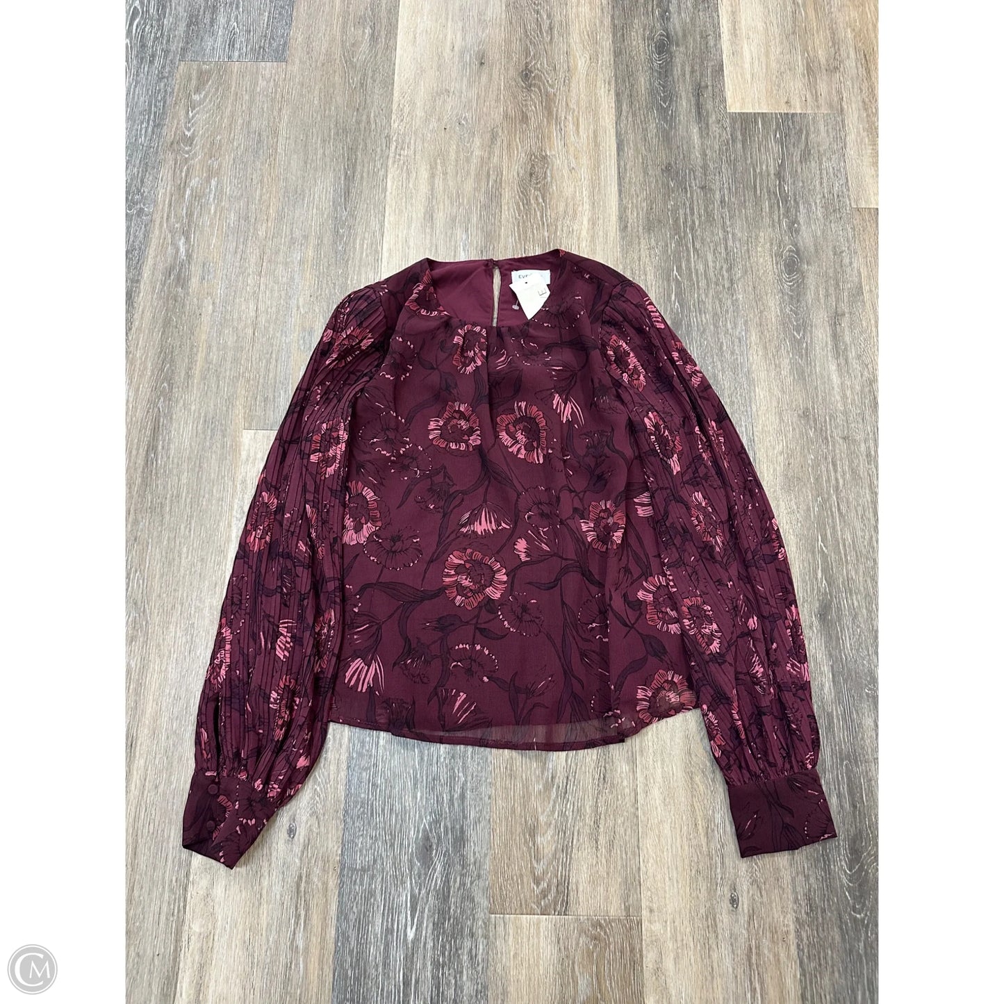Blouse Long Sleeve By Evereve In Floral Print, Size: S