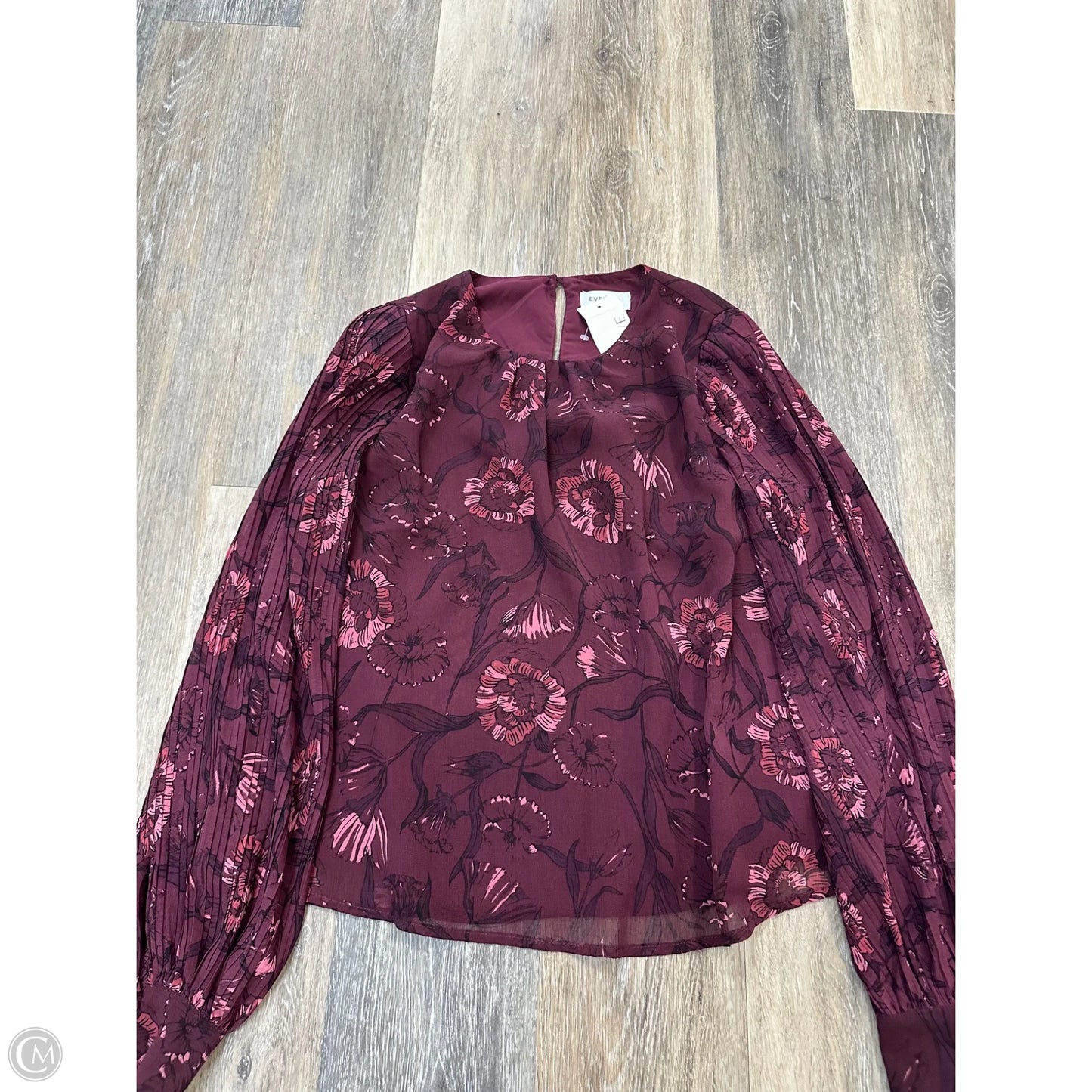 Blouse Long Sleeve By Evereve In Floral Print, Size: S