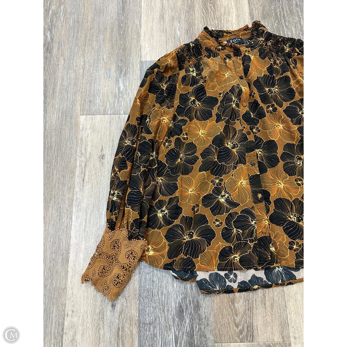Blouse Long Sleeve By Fate In Floral Print, Size: S
