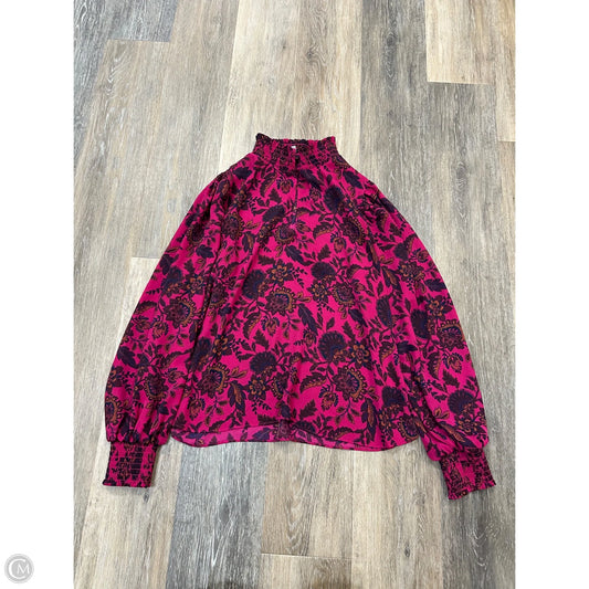 Blouse Long Sleeve By Evereve In Floral Print, Size: S