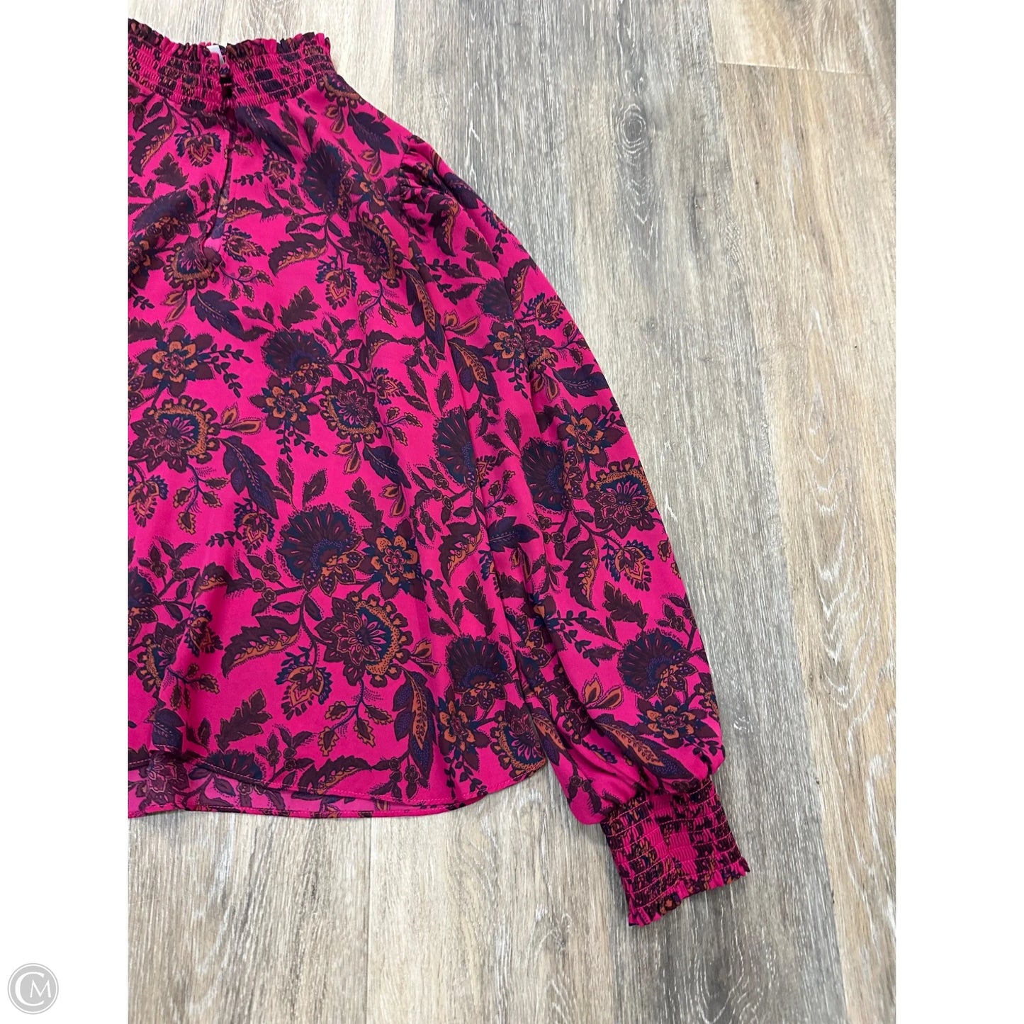 Blouse Long Sleeve By Evereve In Floral Print, Size: S