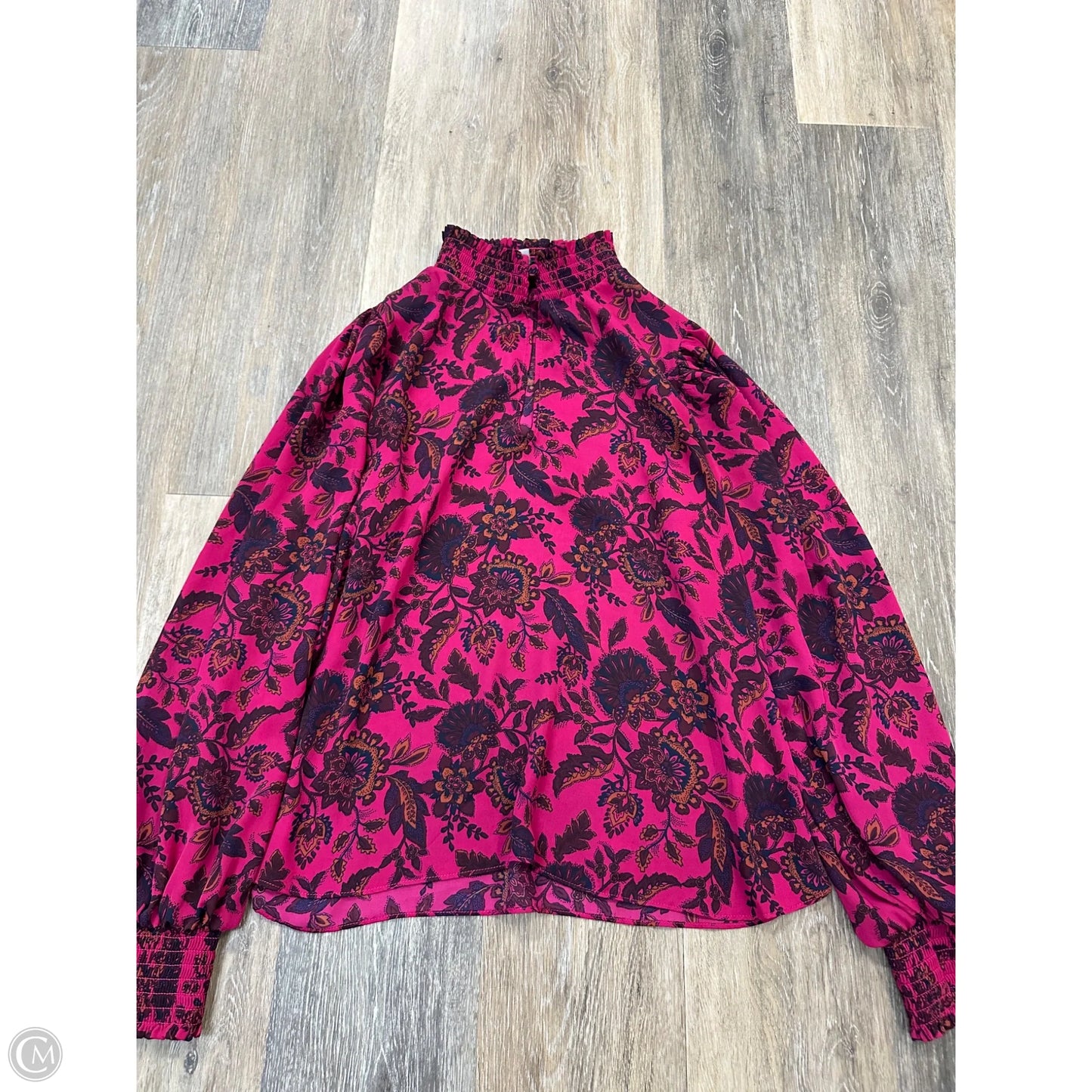 Blouse Long Sleeve By Evereve In Floral Print, Size: S