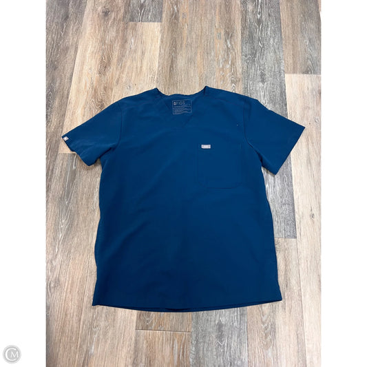 Scrub Top Short Sleeve By Figs In Teal, Size: M