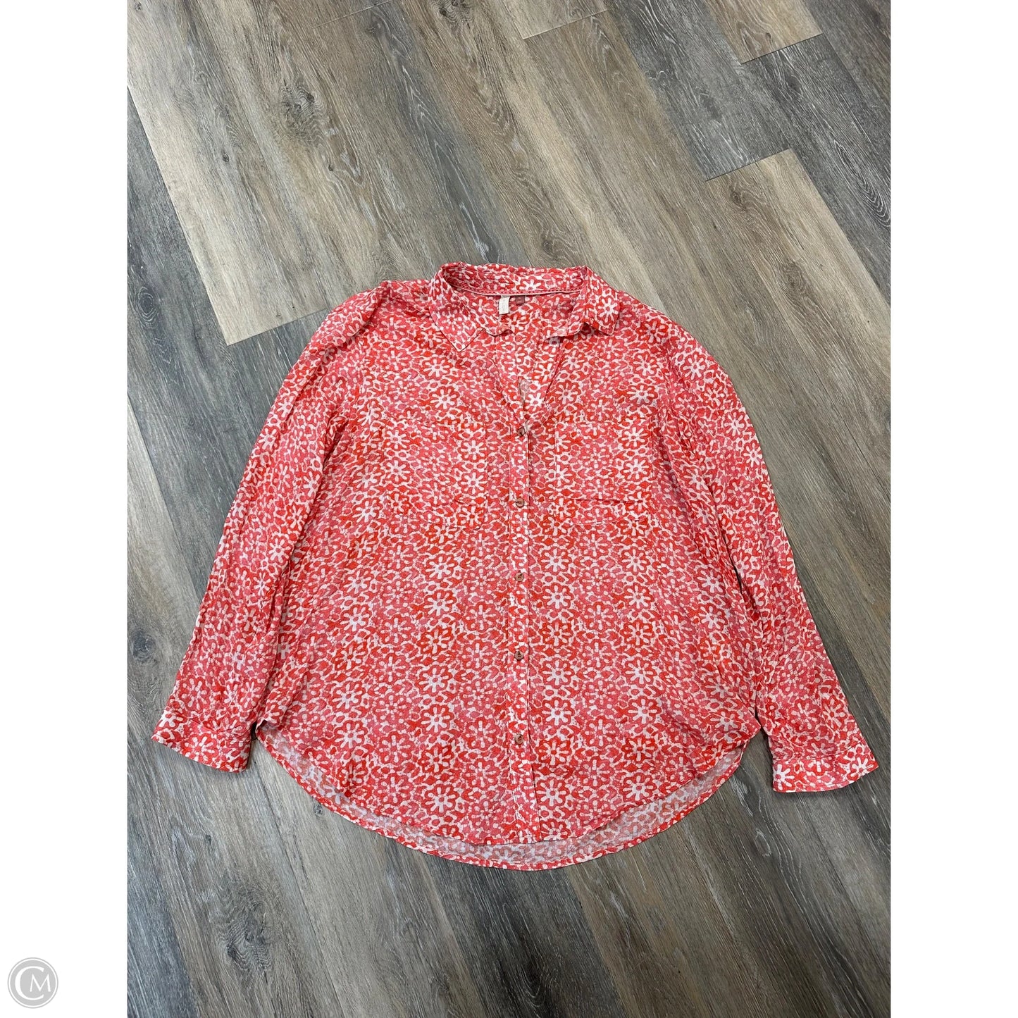 Blouse Long Sleeve By Pilcro In Floral Print, Size: Xl