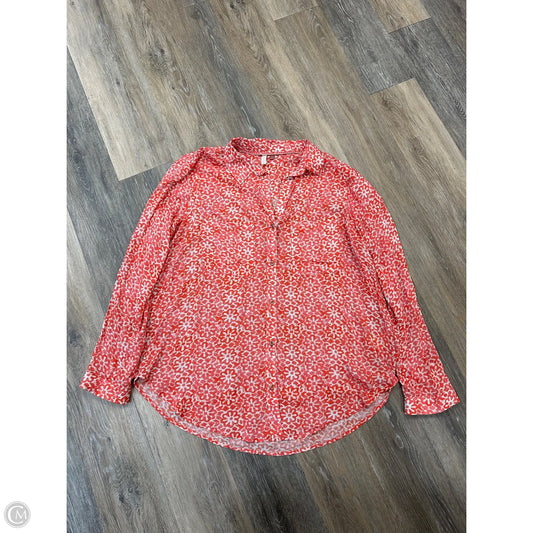 Blouse Long Sleeve By Pilcro In Floral Print, Size: Xl