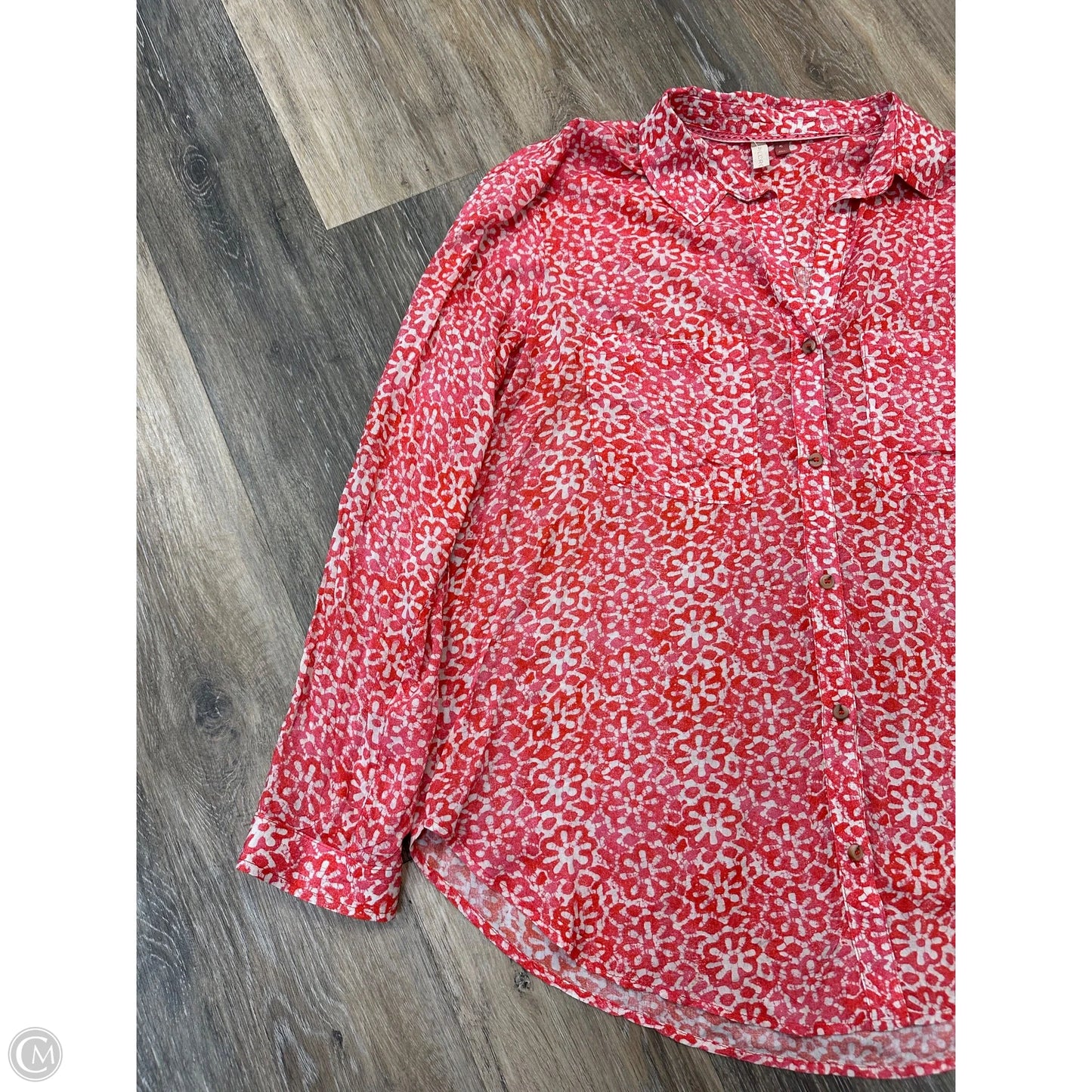 Blouse Long Sleeve By Pilcro In Floral Print, Size: Xl