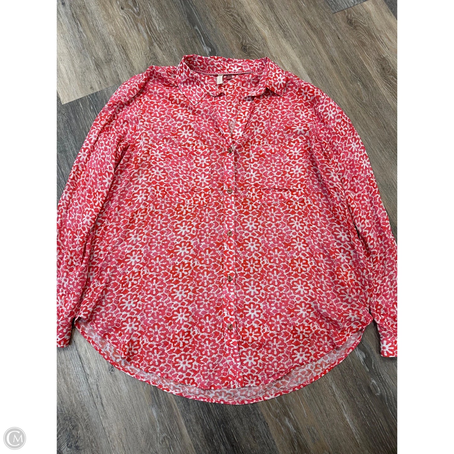 Blouse Long Sleeve By Pilcro In Floral Print, Size: Xl