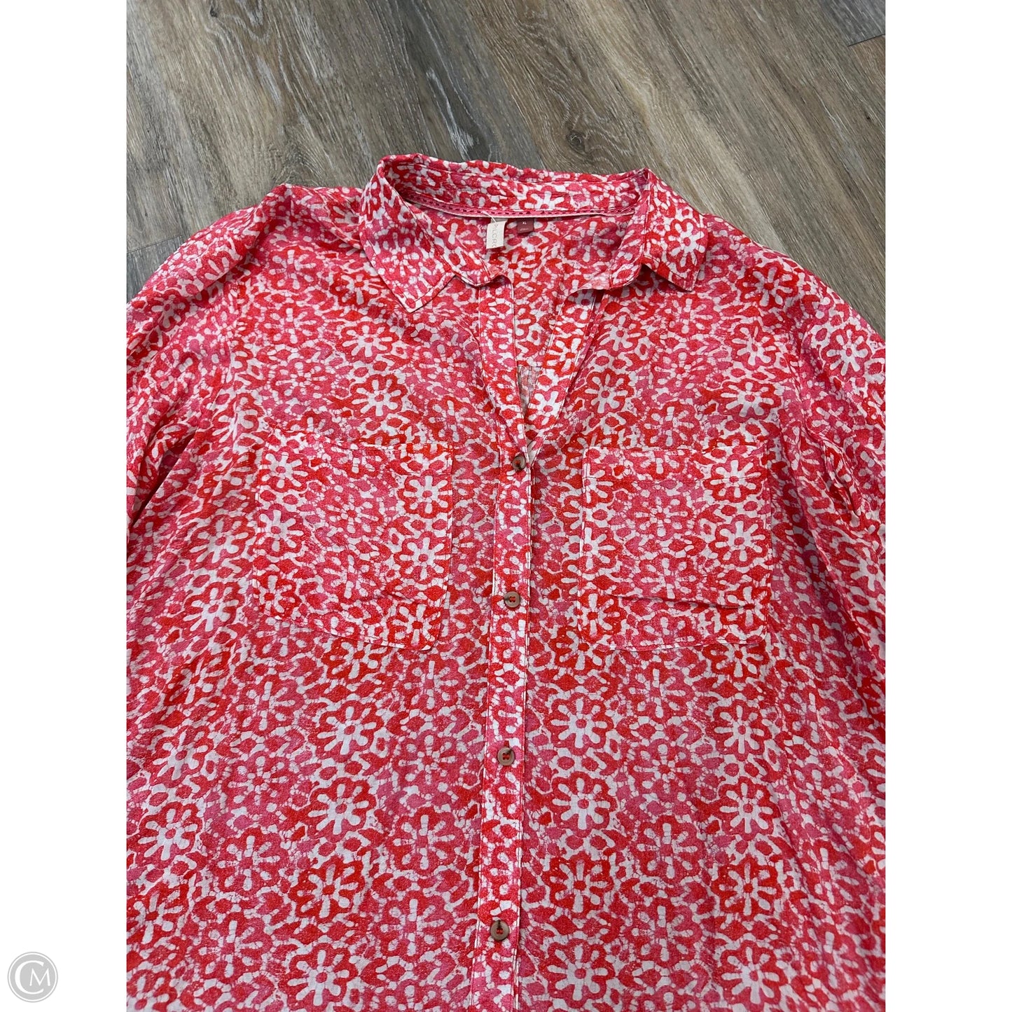 Blouse Long Sleeve By Pilcro In Floral Print, Size: Xl