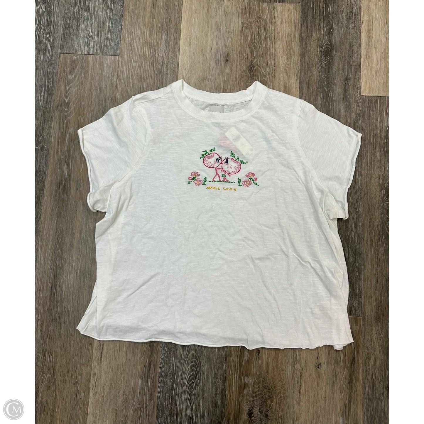 Top Short Sleeve By Maeve In White, Size: 1x