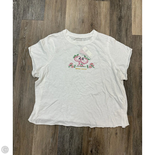 Top Short Sleeve By Maeve In White, Size: 1x