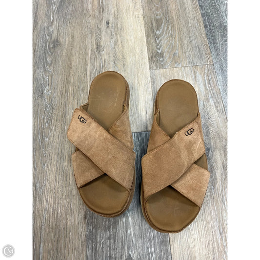 Slippers Designer By Ugg In Tan, Size: 10