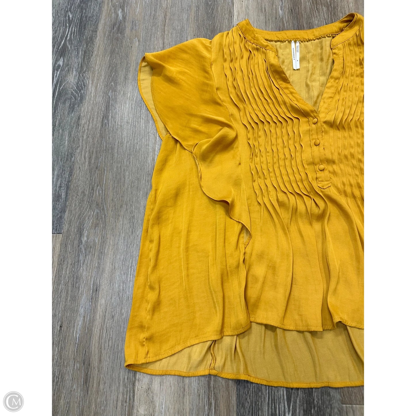 Blouse Short Sleeve By Anthropologie In Yellow, Size: 2x