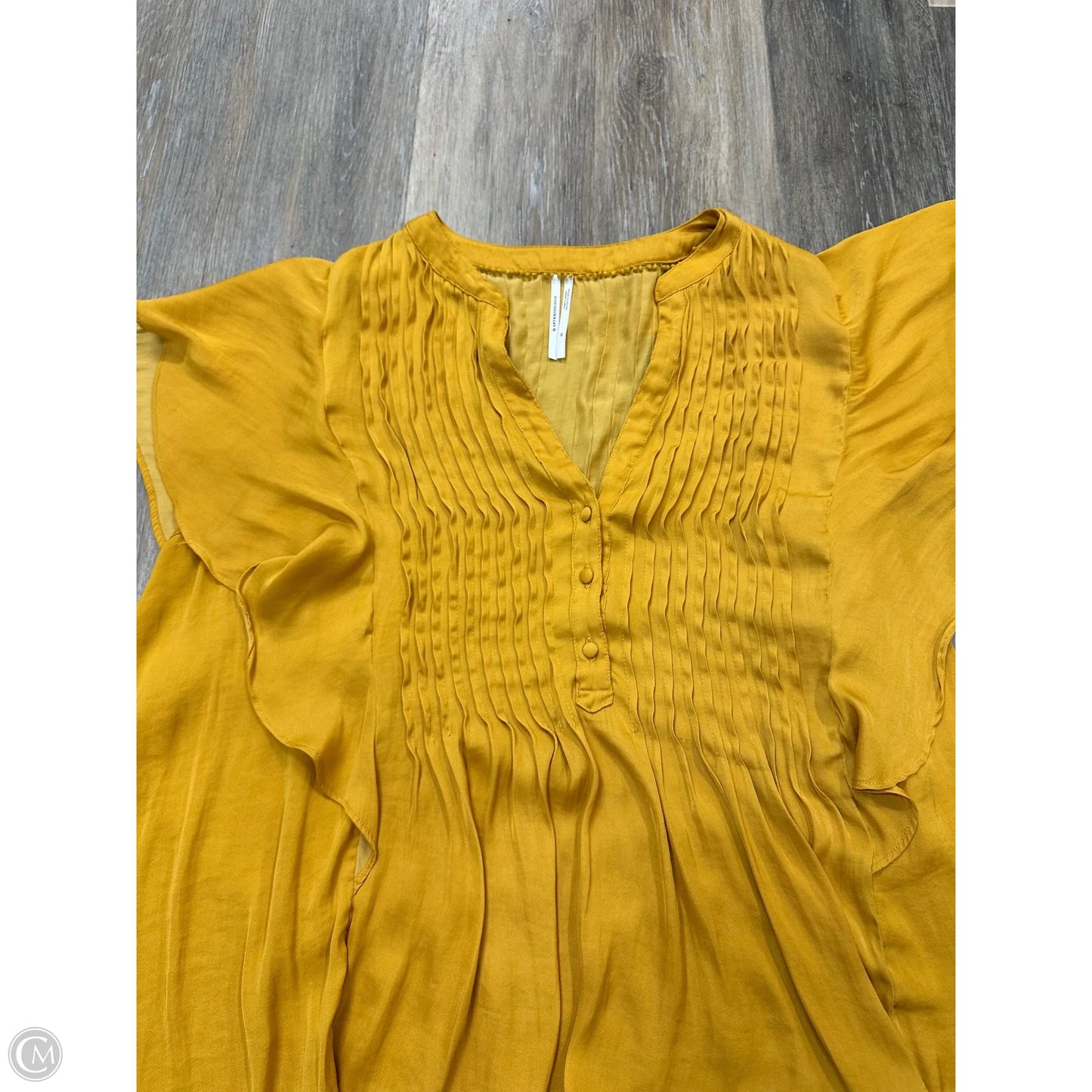 Blouse Short Sleeve By Anthropologie In Yellow, Size: 2x