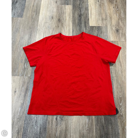 Athletic Top Short Sleeve By Fabletics In Red, Size: 2x