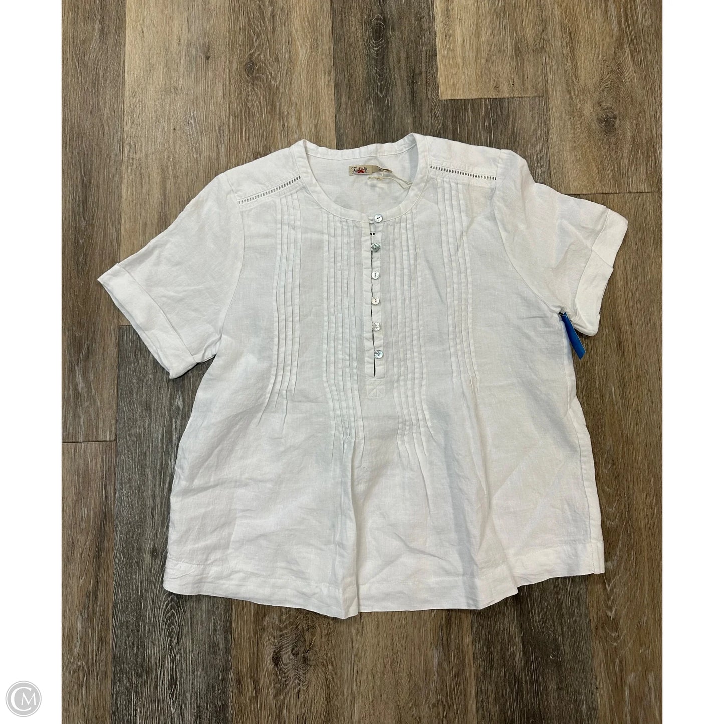 Blouse Short Sleeve By Faherty In White, Size: M