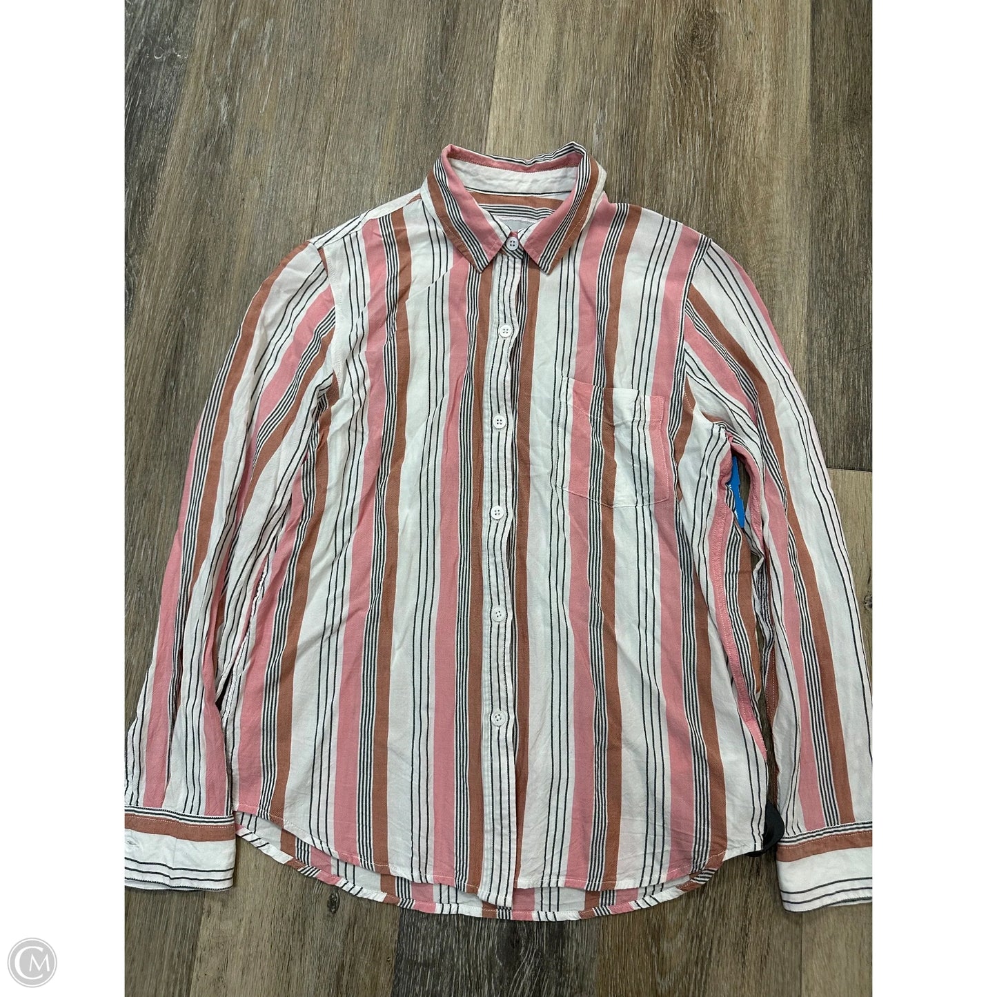 Blouse Long Sleeve By Rails In Striped Pattern, Size: S