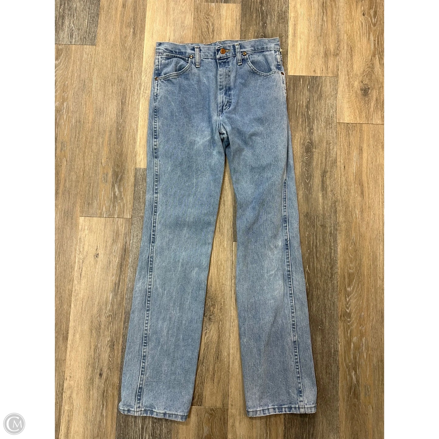 Jeans Straight By Wrangler In Blue Denim, Size: 12