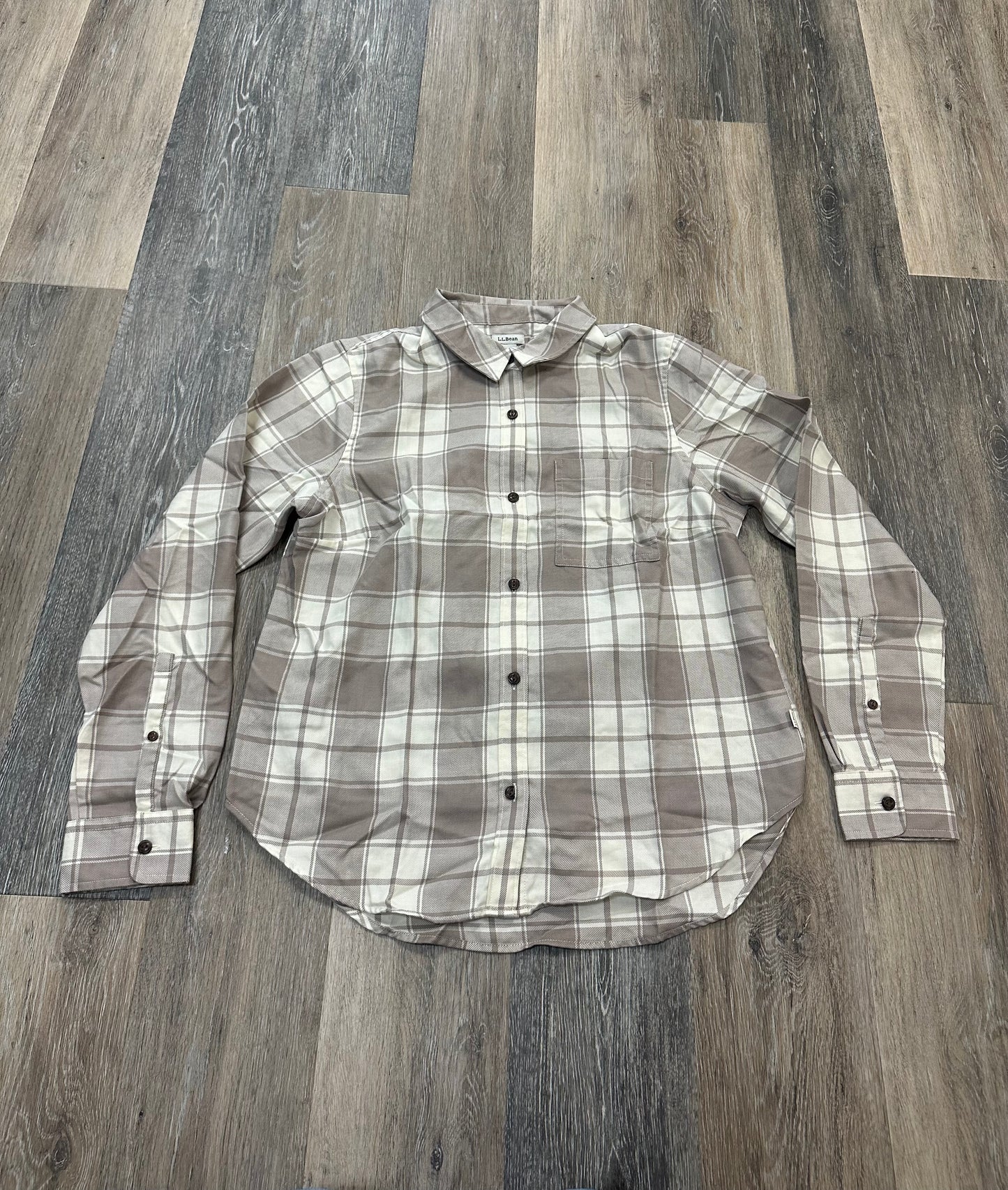 Plaid Pattern Blouse Long Sleeve L.l. Bean, Size S