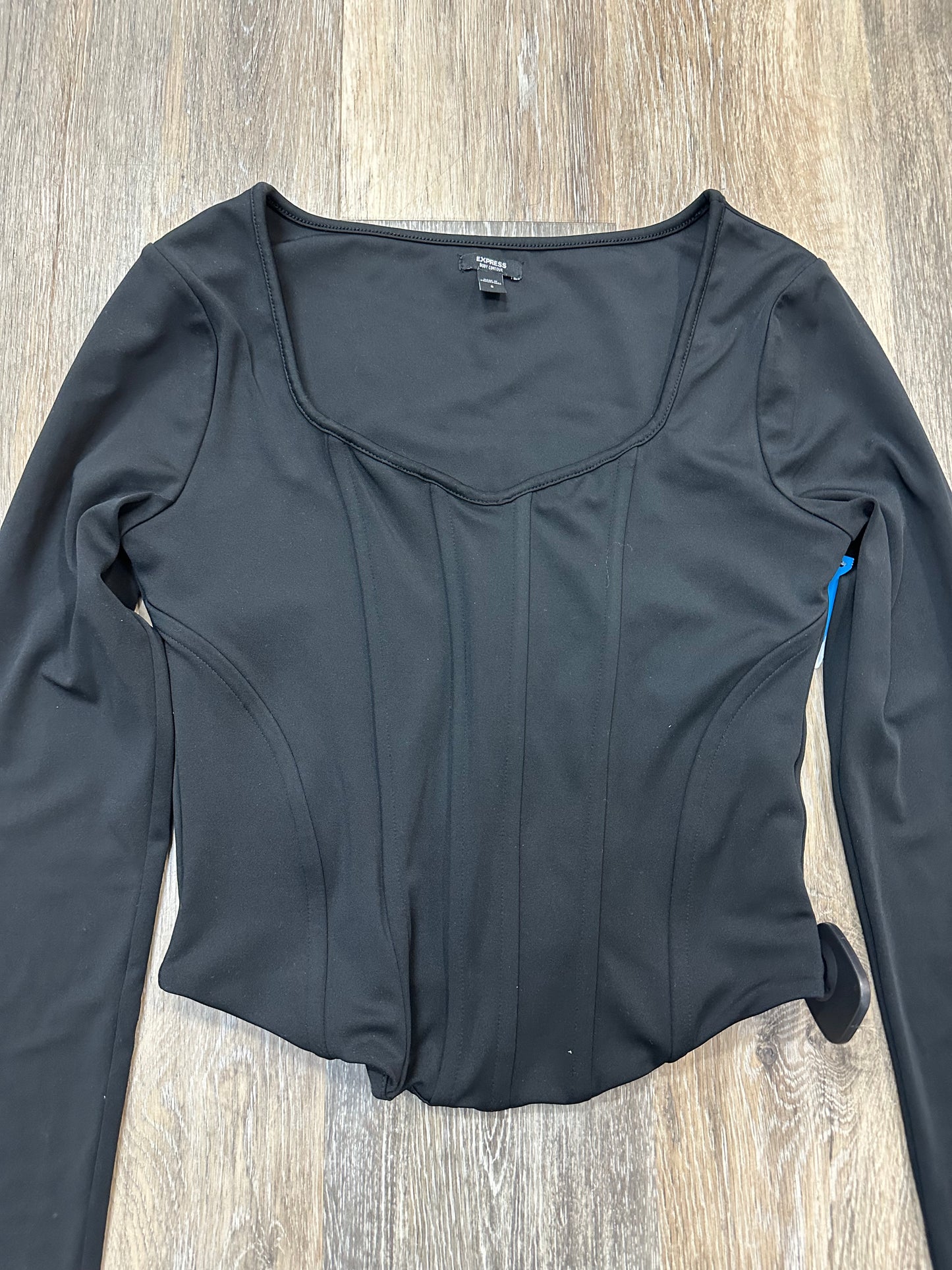 Top Long Sleeve By Express In Black, Size: S