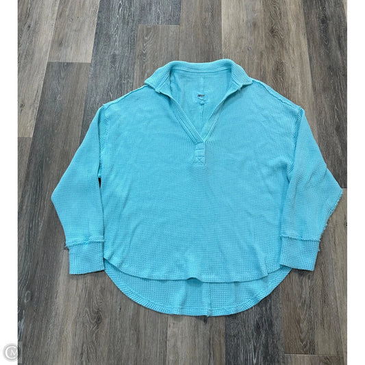 Top Long Sleeve By Aerie In Blue, Size: L