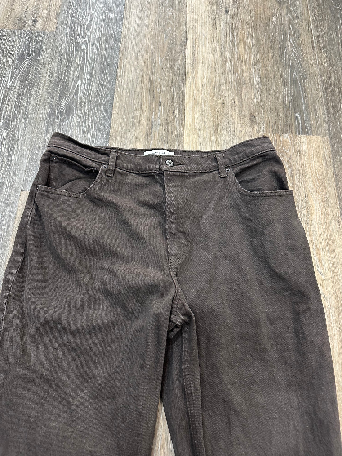 Jeans Straight By Abercrombie And Fitch In Brown, Size: 14S