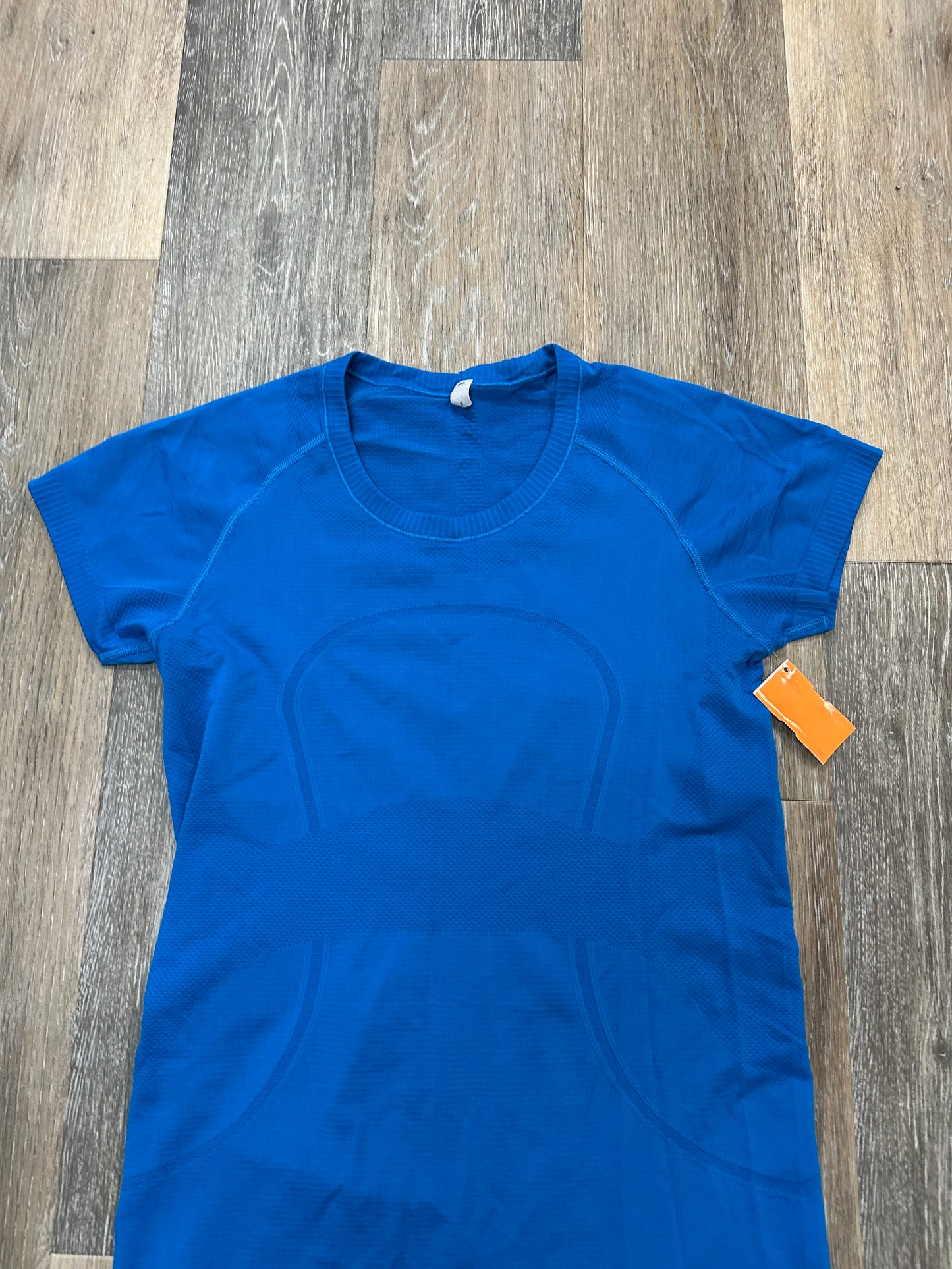 Athletic Top Short Sleeve By Lululemon In Blue, Size: 8