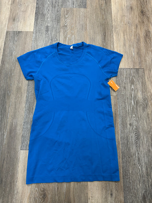 Athletic Top Short Sleeve By Lululemon In Blue, Size: 8