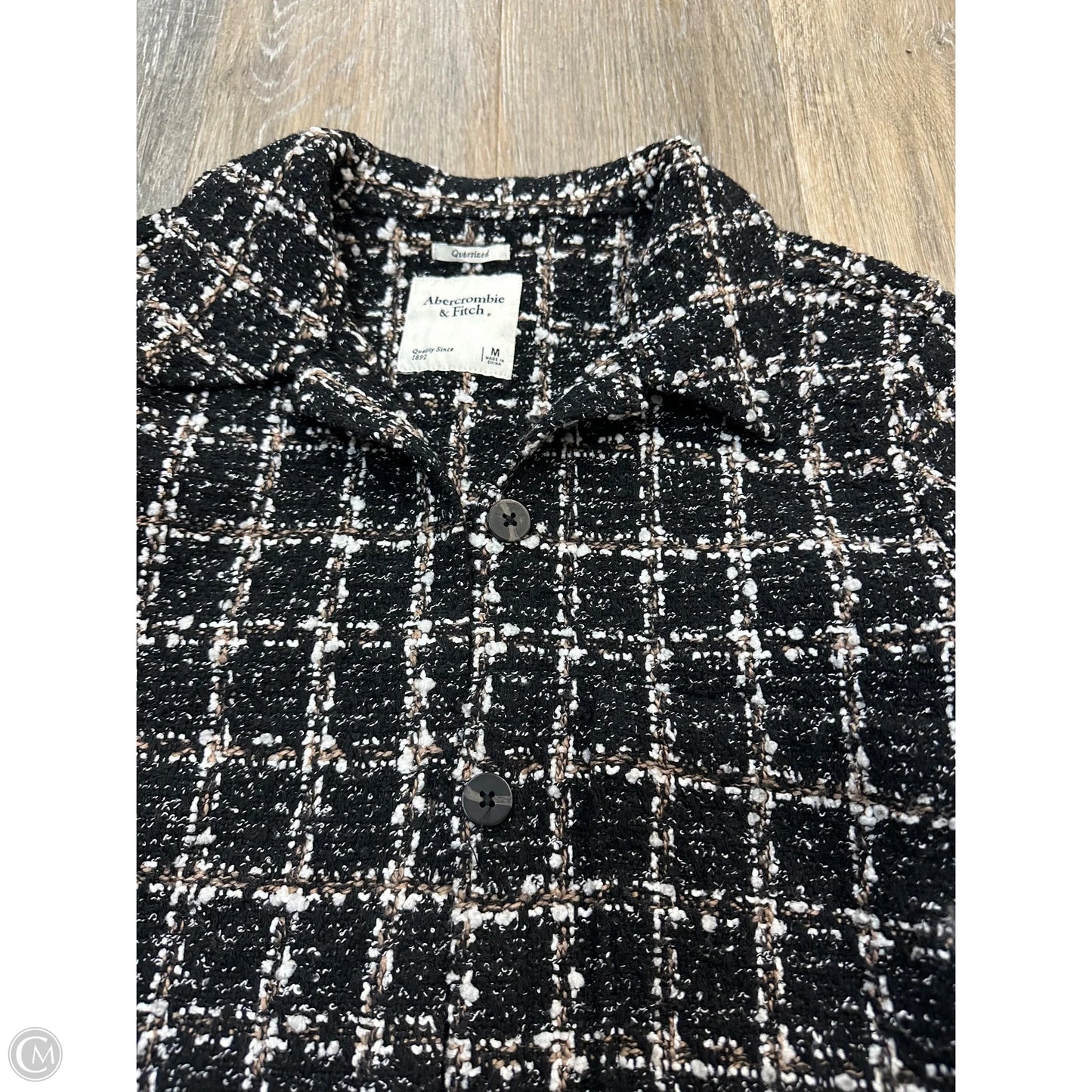 Jacket Shirt By Abercrombie And Fitch In Black, Size: M