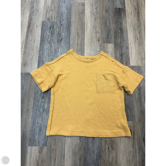 Top Short Sleeve By Free People In Yellow, Size: Xs