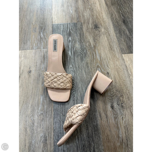 Sandals Heels Block By Steve Madden In Tan, Size: 10