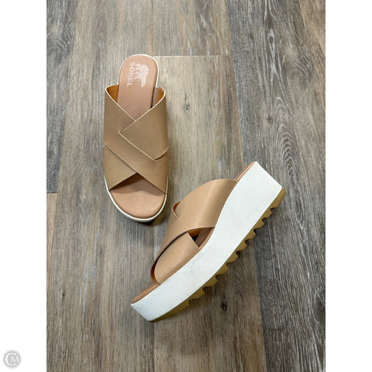 Sandals Flats By Sorel In Tan, Size: 9