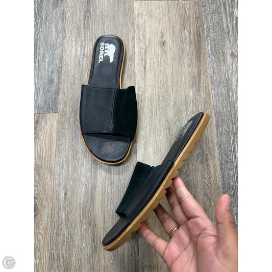 Sandals Flats By Sorel In Black, Size: 9