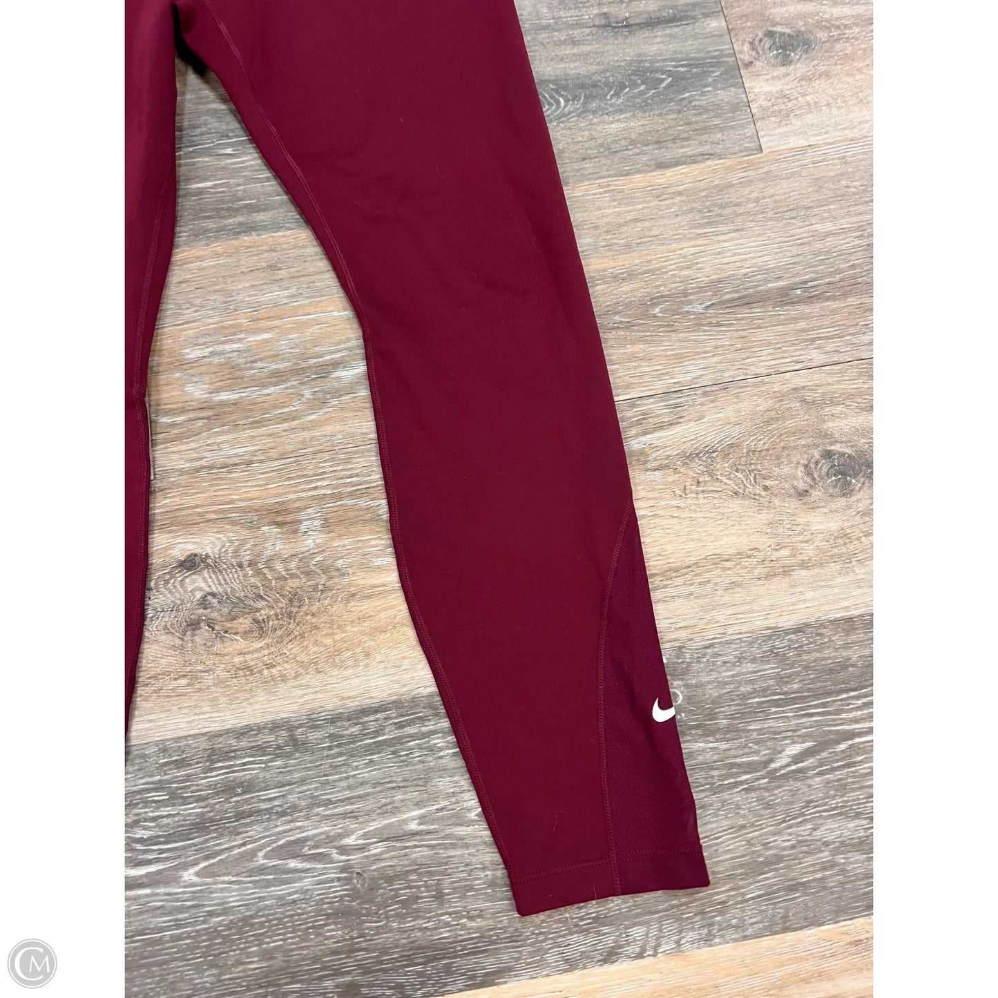 Athletic Leggings By Nike Apparel In Maroon, Size: M