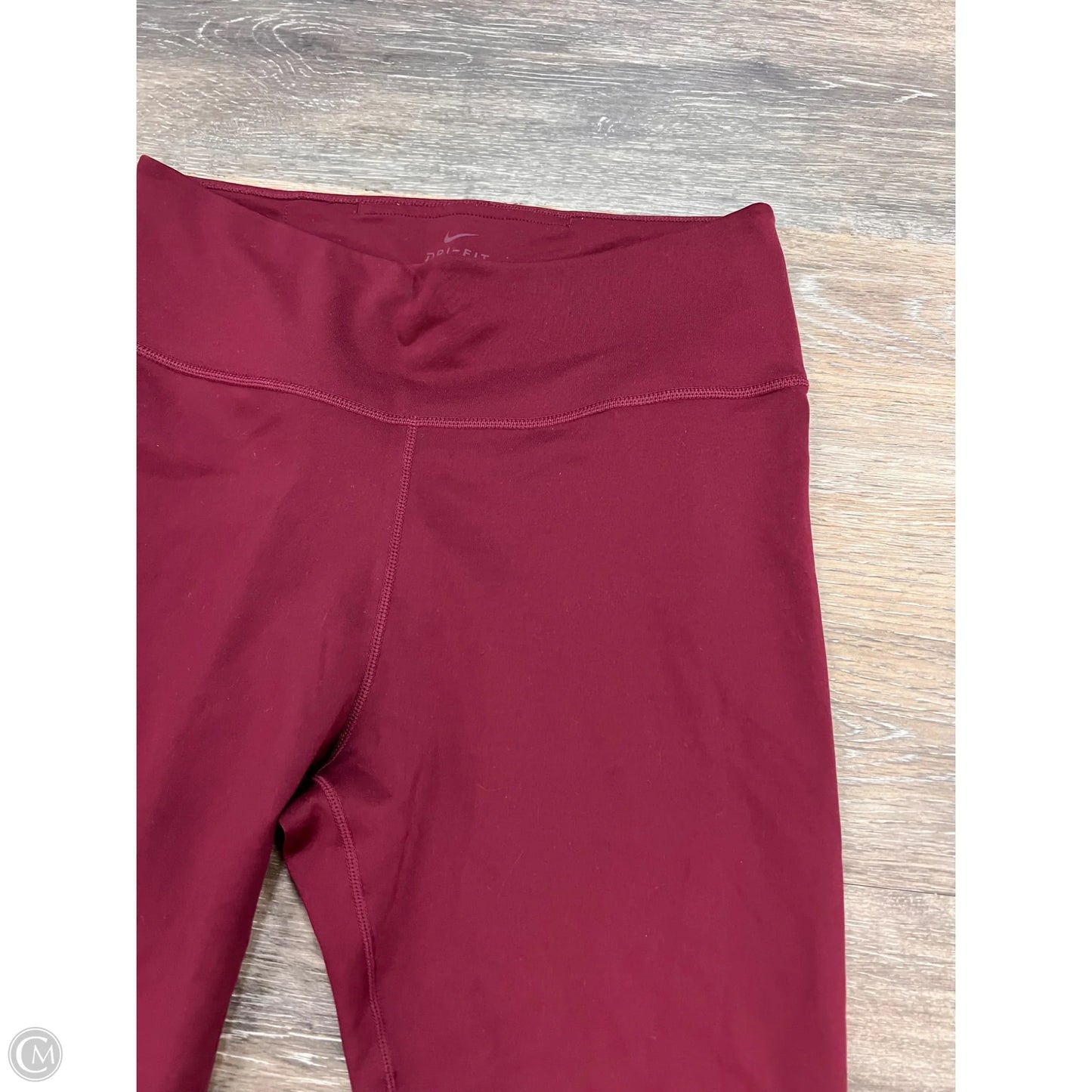 Athletic Leggings By Nike Apparel In Maroon, Size: M