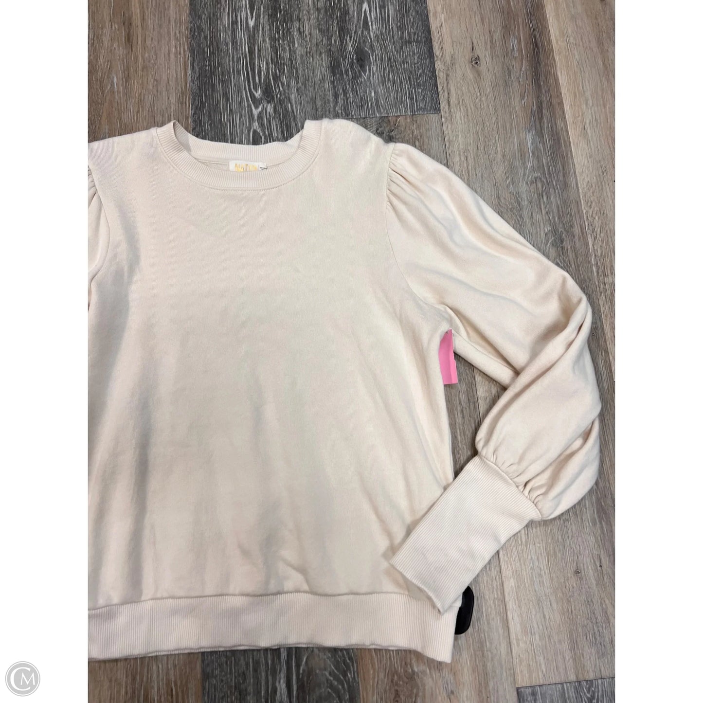 Top Long Sleeve By Nation In Cream, Size: Xs