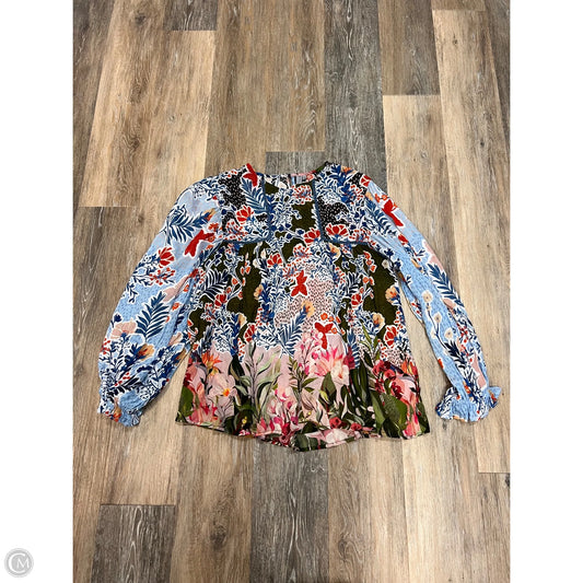 Blouse Long Sleeve By Bl-nk In Multi-colored, Size: M