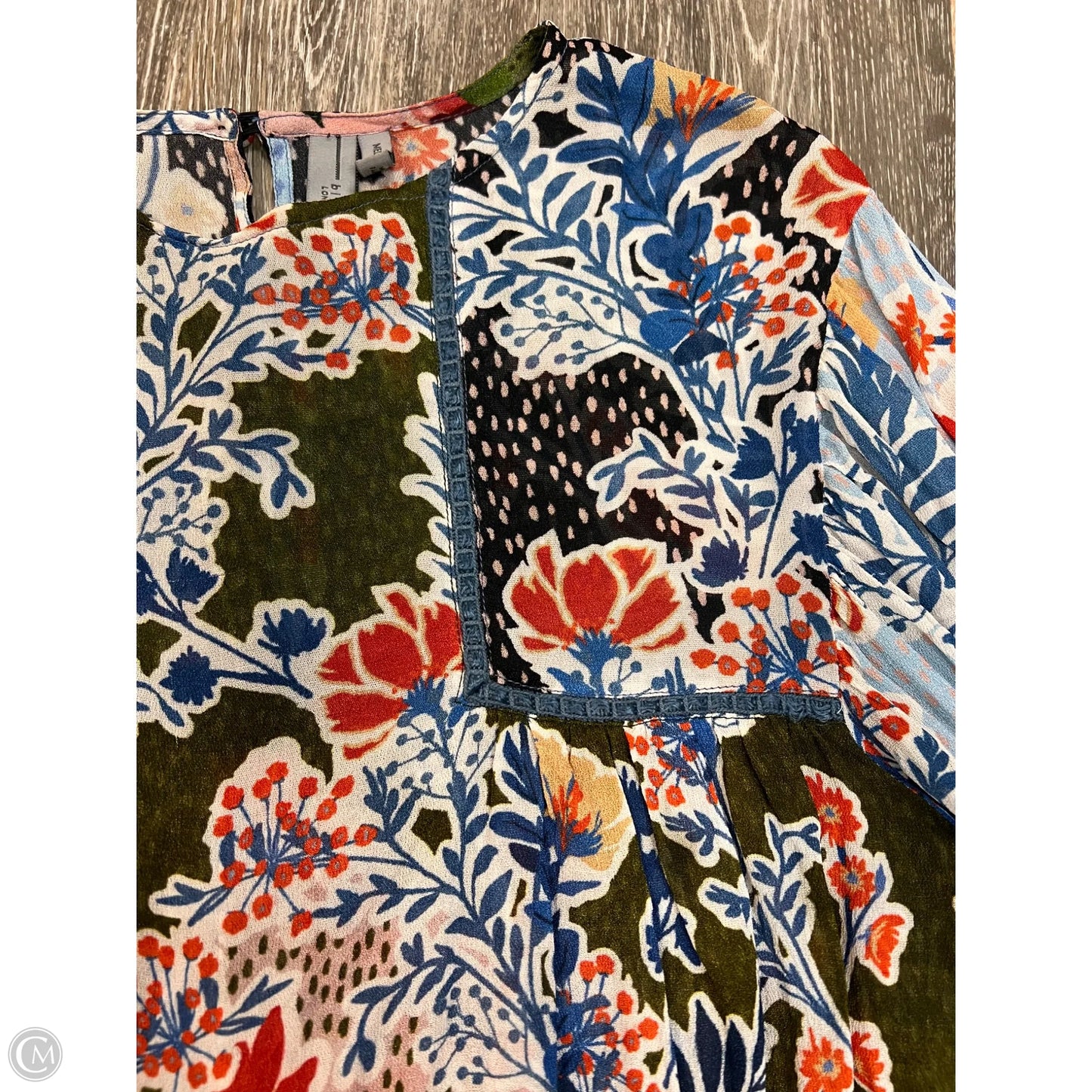 Blouse Long Sleeve By Bl-nk In Multi-colored, Size: M