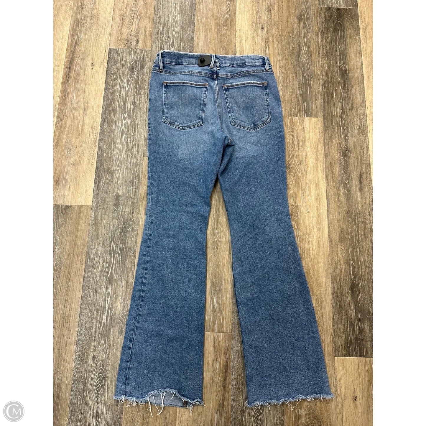 Jeans Flared By Good American In Blue Denim, Size: 12