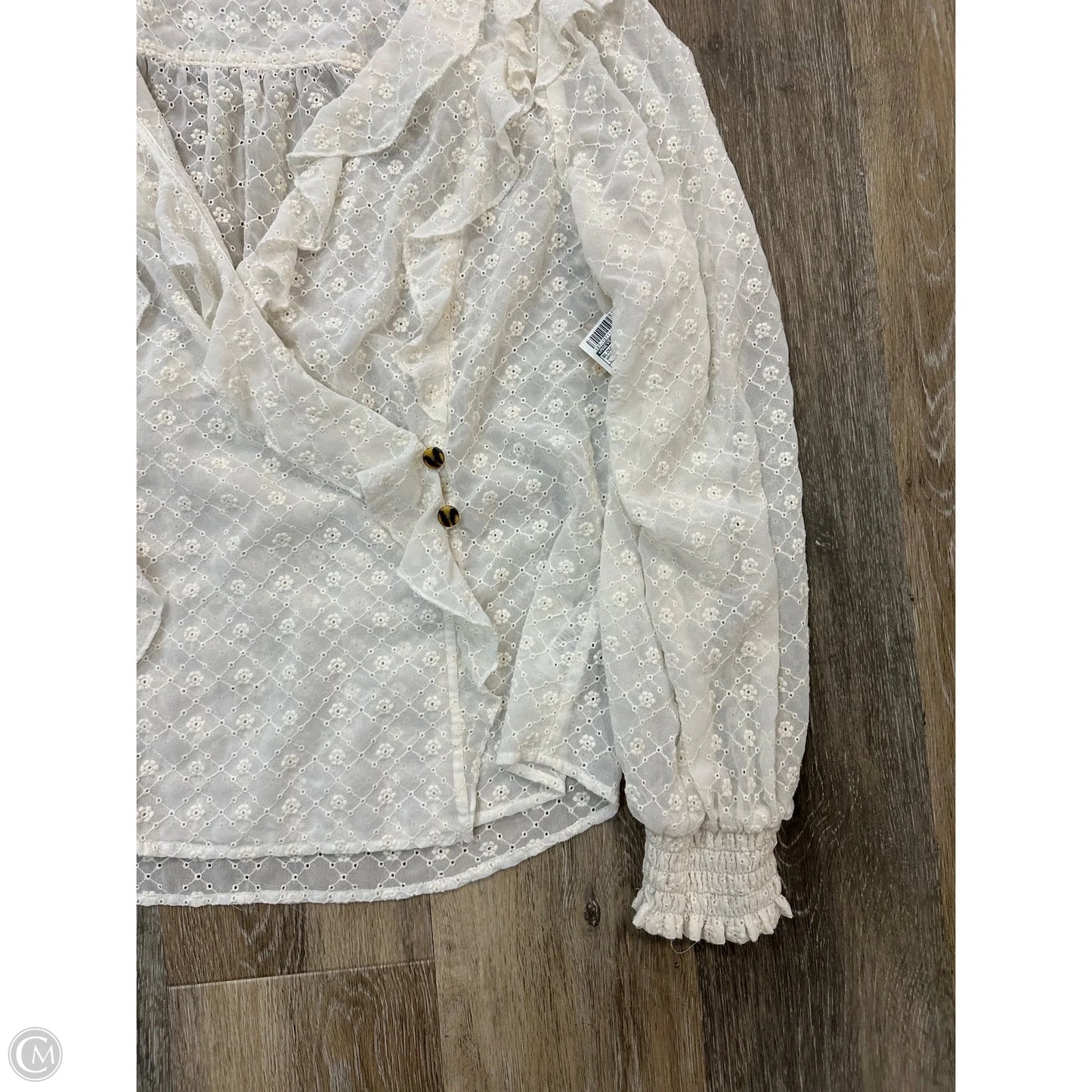 Blouse Long Sleeve By Maeve In White, Size: L