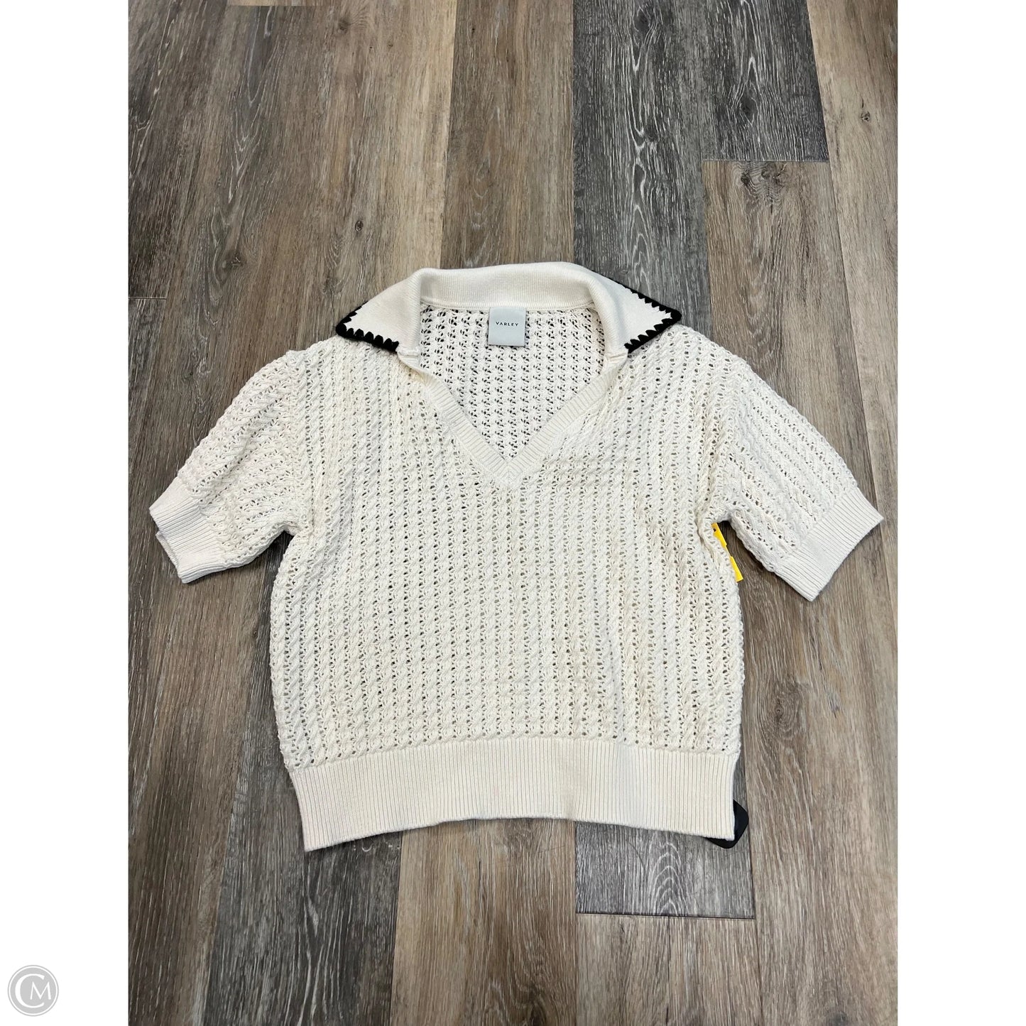 Sweater Short Sleeve By Varley In White, Size: L