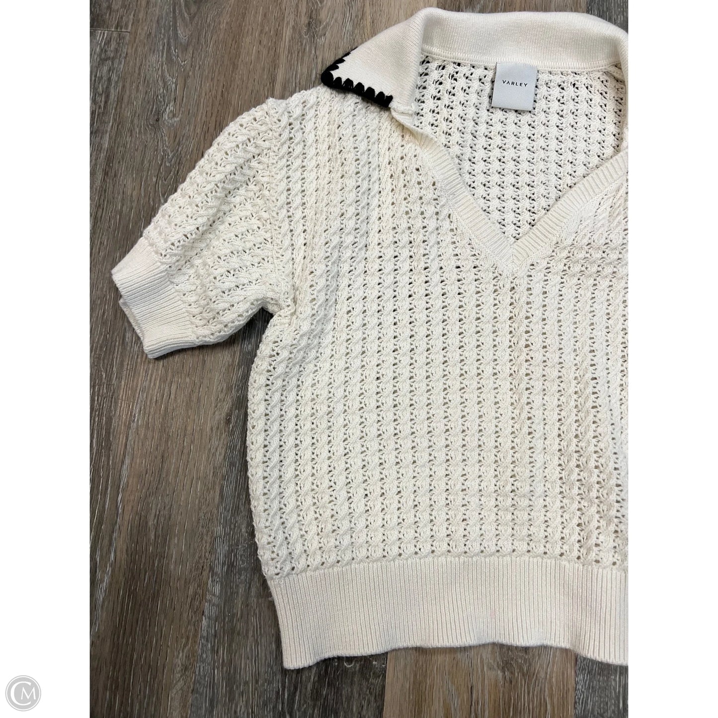 Sweater Short Sleeve By Varley In White, Size: L
