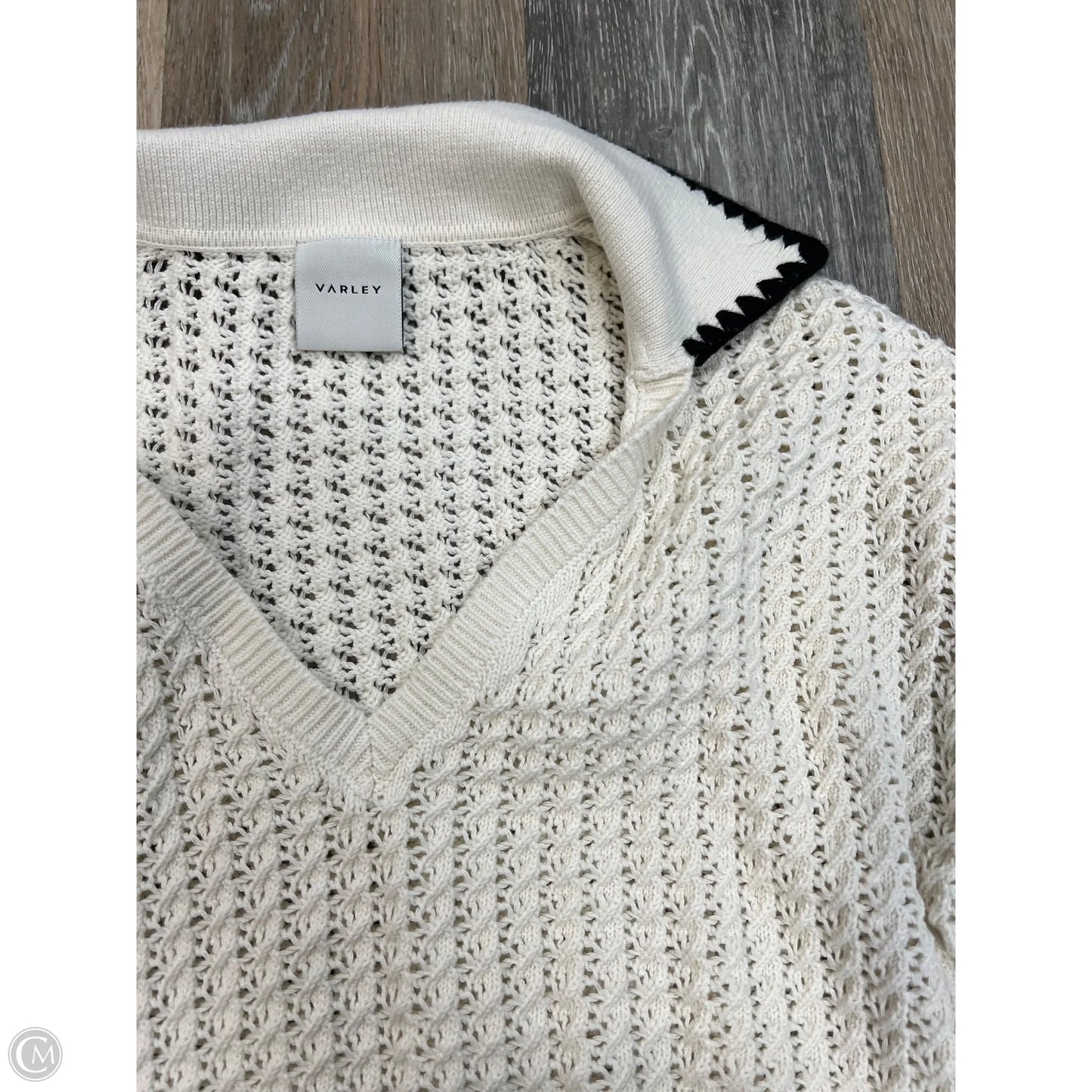 Sweater Short Sleeve By Varley In White, Size: L