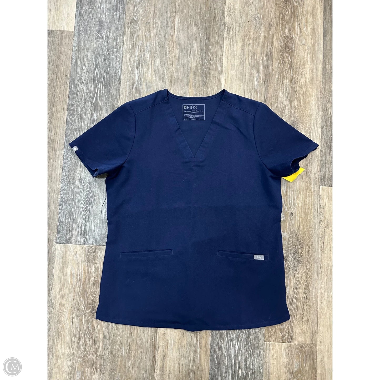 Athletic Top Short Sleeve By Figs In Navy, Size: M
