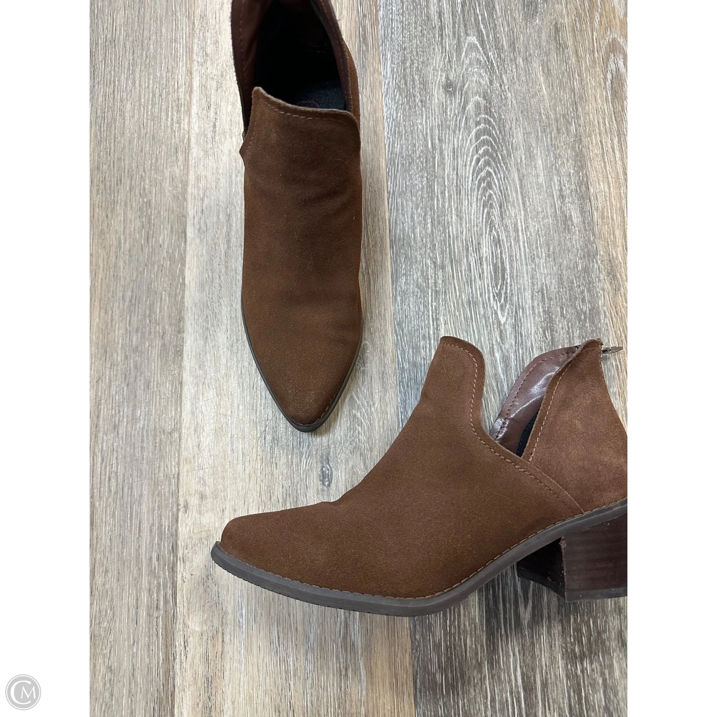 Boots Ankle Heels By Blondo In Brown, Size: 7.5