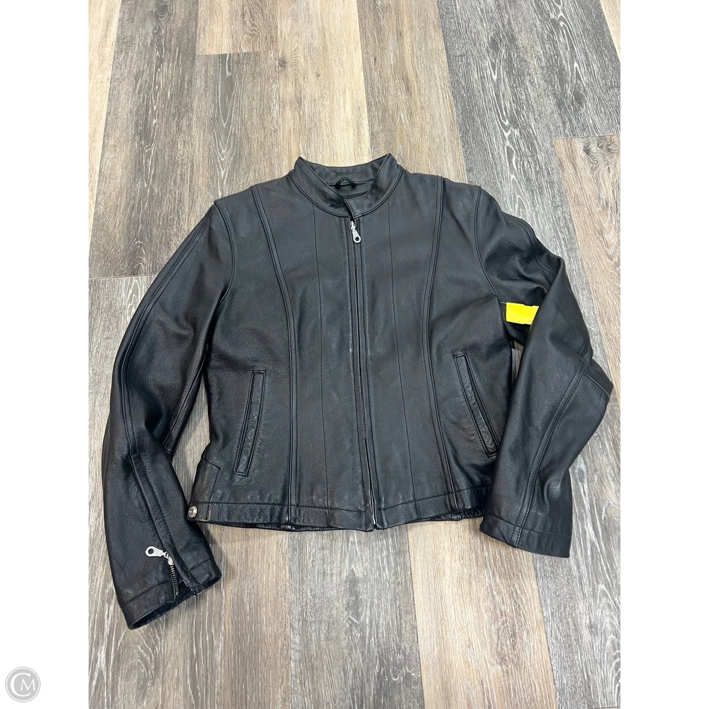 Jacket Leather By Wilsons Leather In Black, Size: M